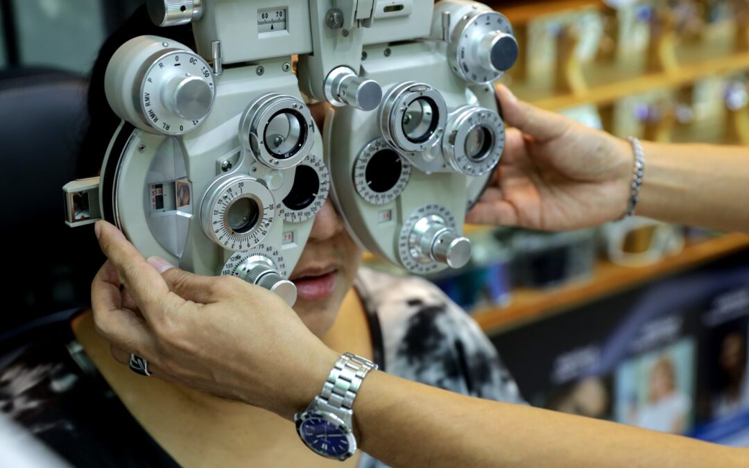 person getting eye exam
